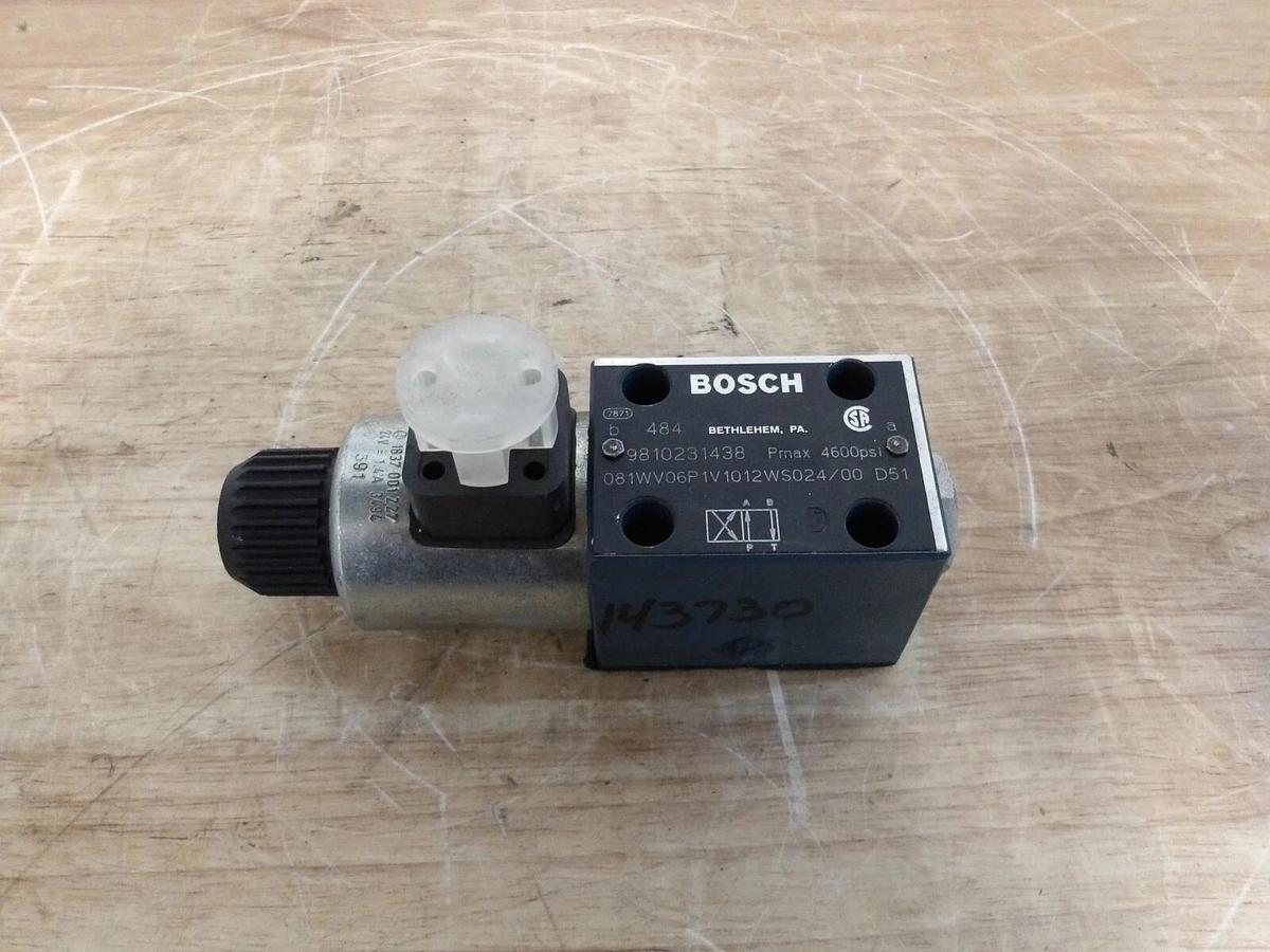 Used BOSCH 08WV06P1V1012WS024/00 D51 HYDRAULIC SOLENOID VALVE, #361147G NEW