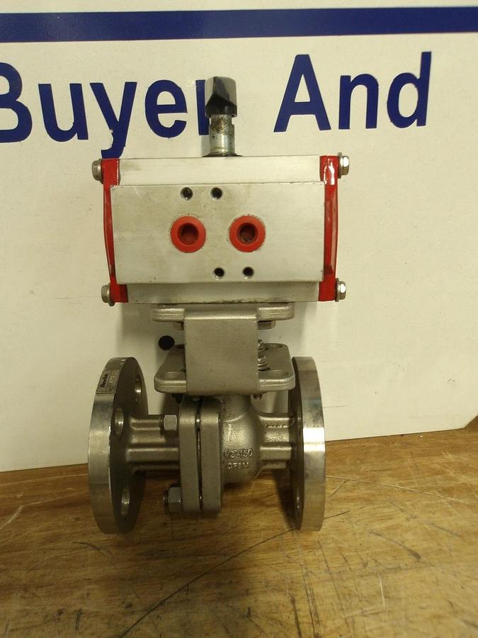 Used FLOW-TEK 1/2" S/S AUTOMATOR BALL VALVE & ACTUATOR, #851028G NEW