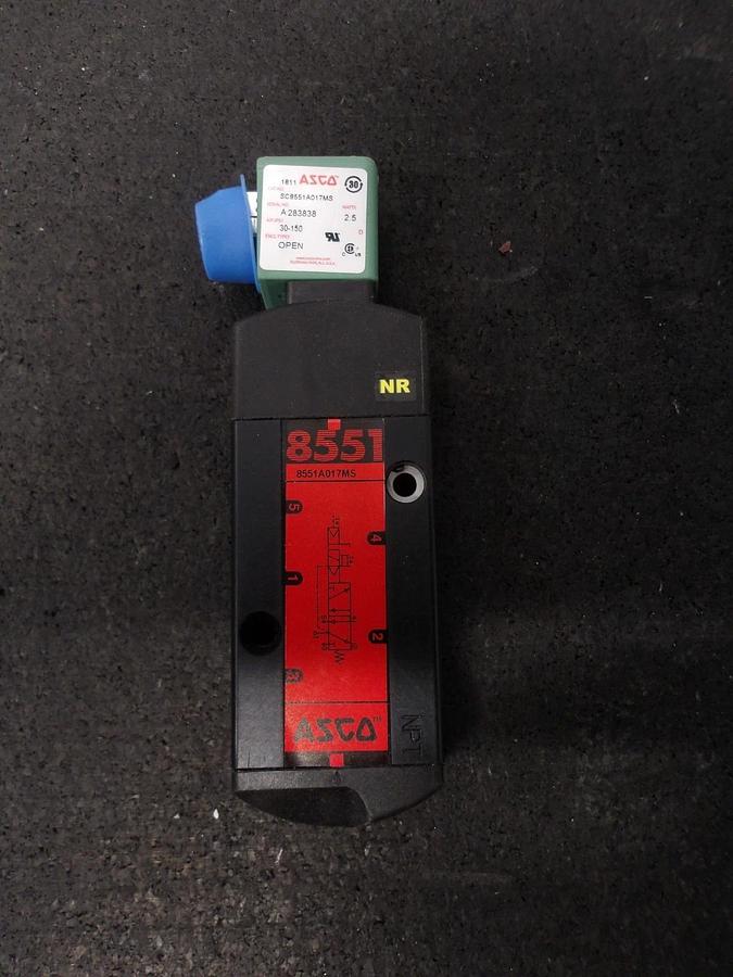 Used ASCO 8551A017MS SOLENOID VALVE, 120 V, #3251104G NEW
