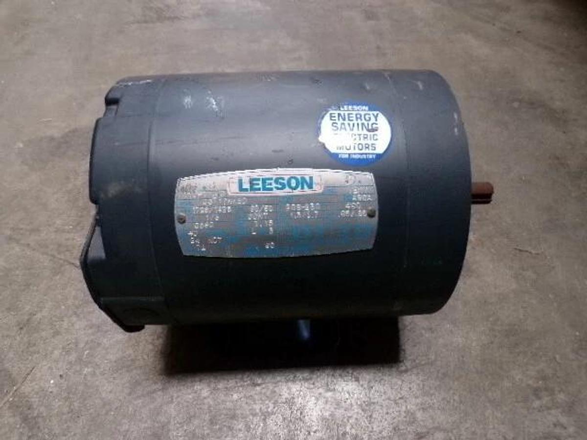 Used LEESON 1/3 HP MOTOR, FR C56C, 1725 RPM, 208-230/460, #416220L NEW