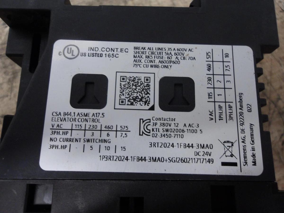 SIEMENS 12 AMP CONTACTOR, 400 V (LOT OF 2) #771025G NIB