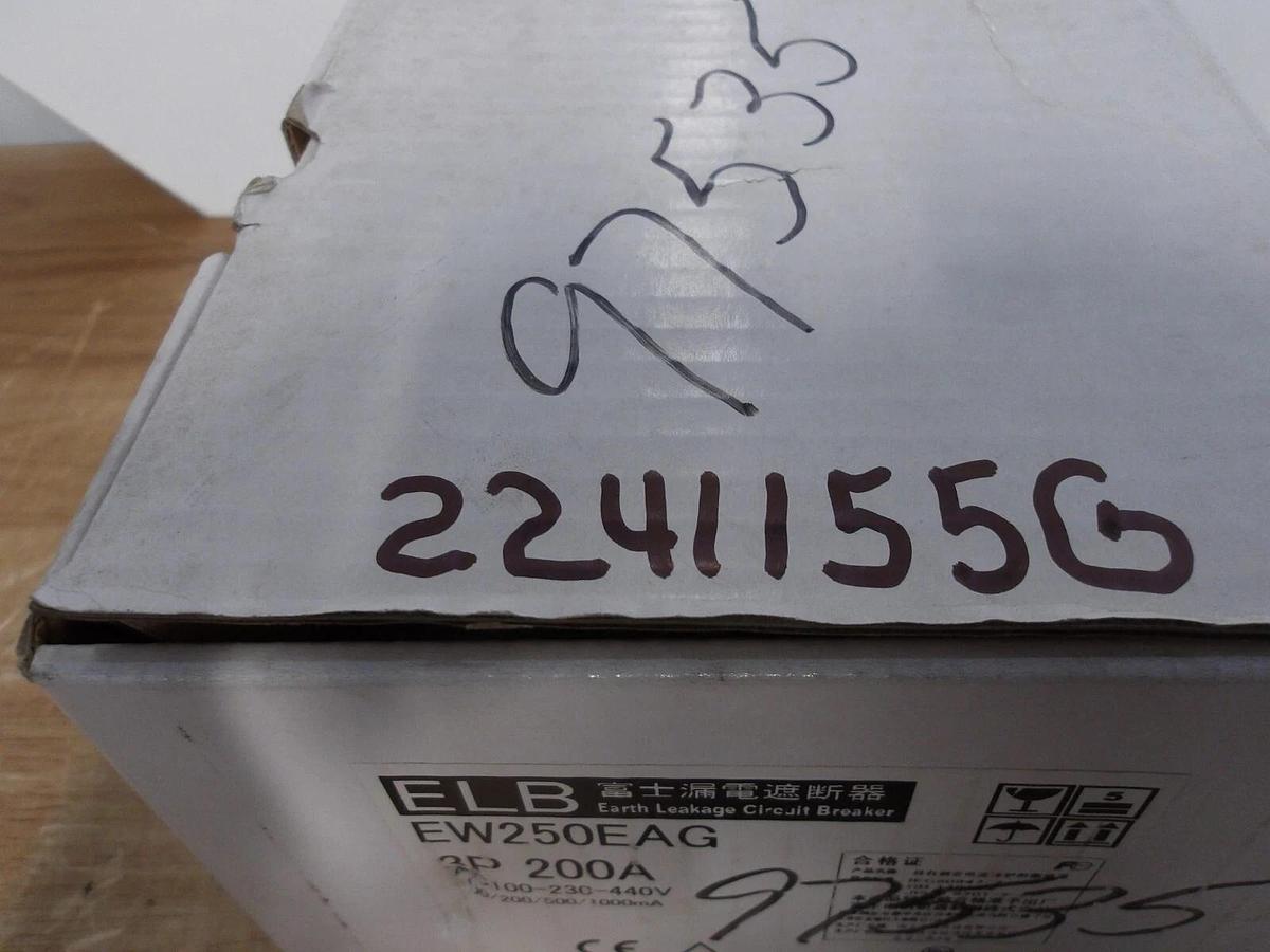 FUJI 200 AMP EARTH LEAKAGE BREAKER 100-230-440 V, #2241155G NIB