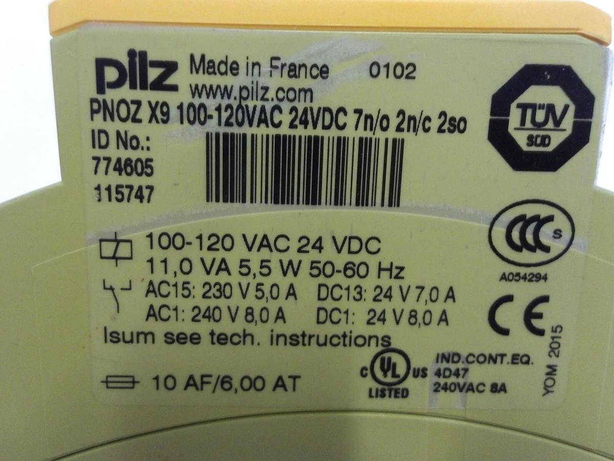 Used PILZ PN0Z X9 100-120VAC-24VDC SAFETY RELAY, #417232G NEW