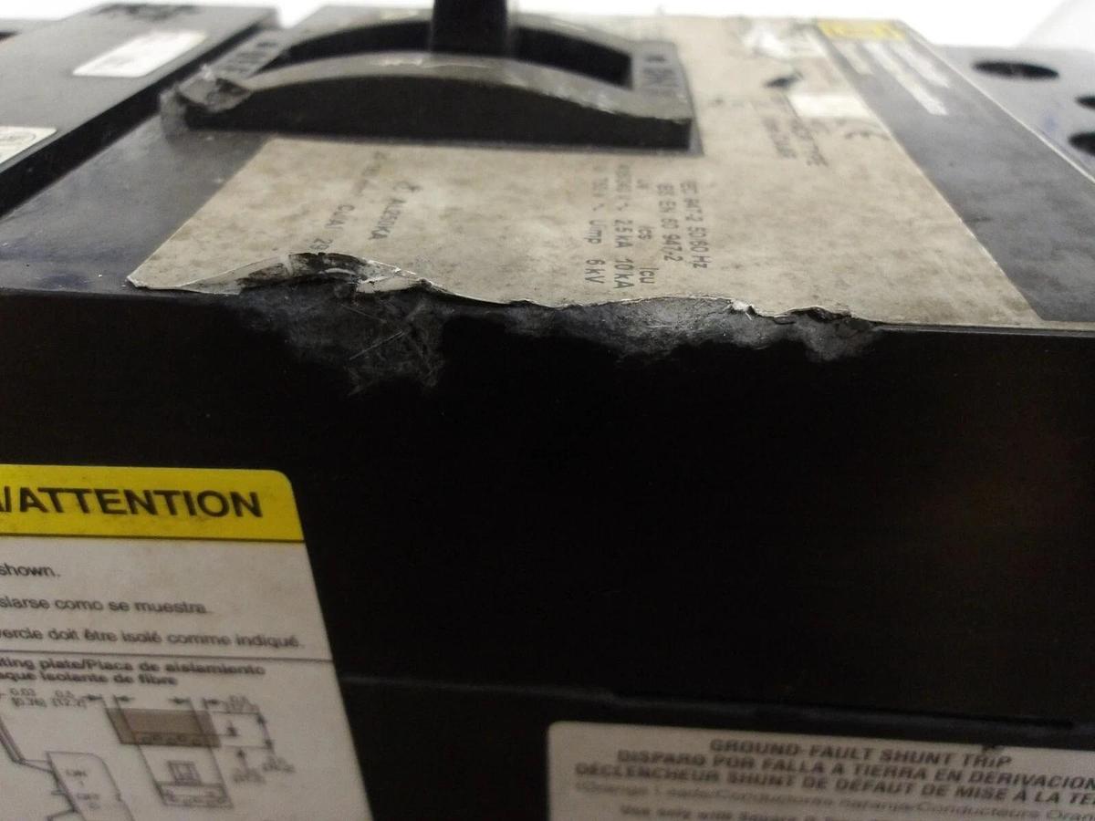 Used SQUARE D 250 AMP BREAKER KHL36250G, #225950G USED