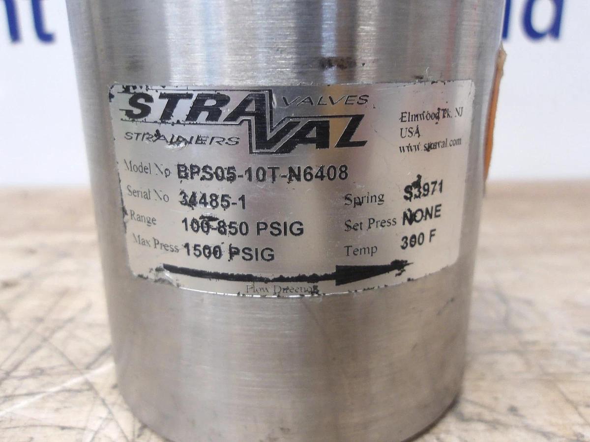 Used STRAVAZ 1" PRESSURE RELIEF VALVE BPS05-10T-N6408, #430826G NEW