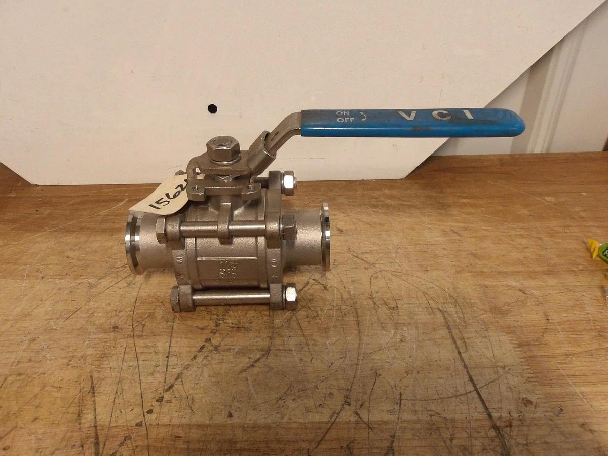 Used VCI S/S 1-1/2" BALL VALVE, FULL PORT, #85950G NEW