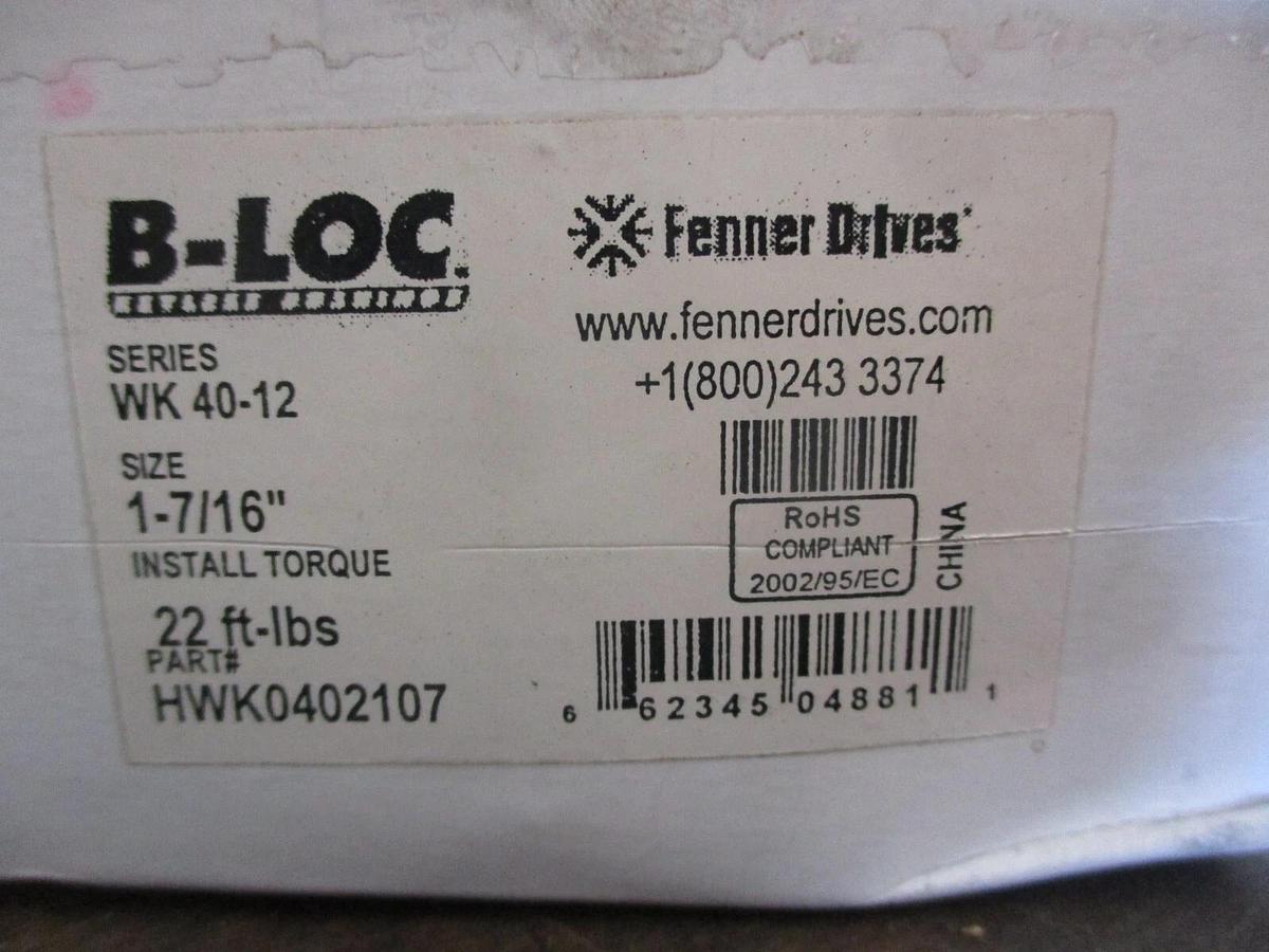 FENNER DRIVES 1-7/16" KEYLESS BUSHING HWK0402107, #1141057J NIB