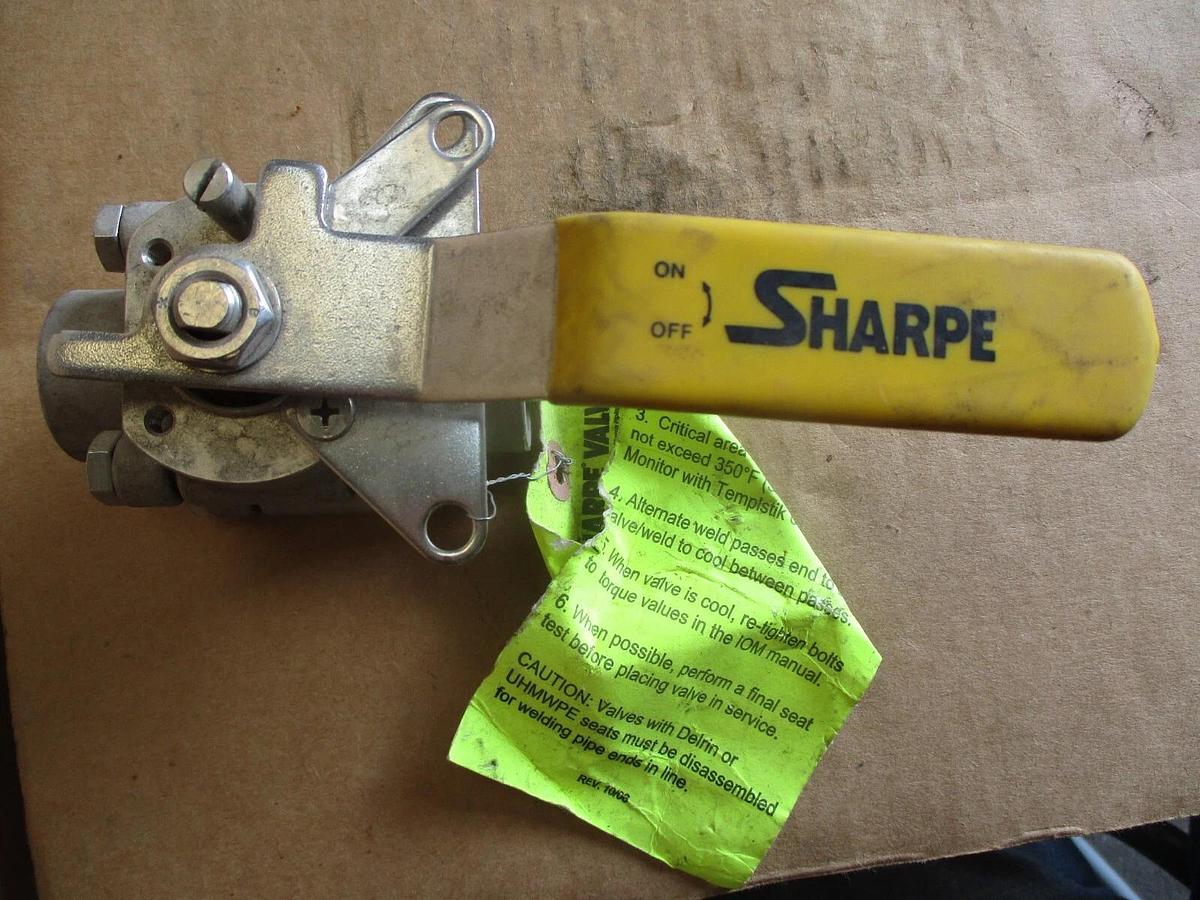 Used SHARPE 3/4" STAINLESS BALL VALVE(SOCKET WELD), #4161105J NEW