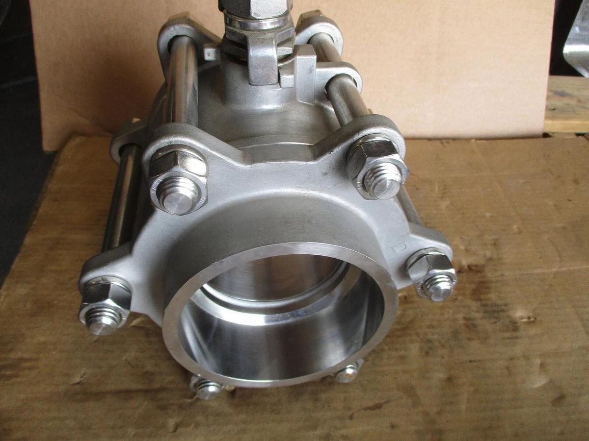 Used SVF 4" STAINLESS SOCKET WELD BALL VALVE, #717333J NEW
