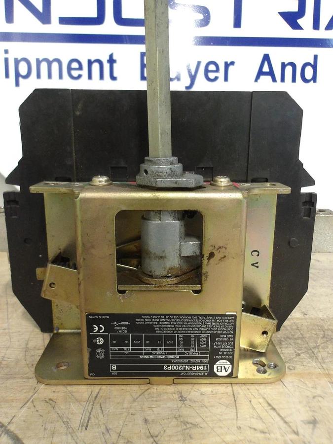 Used ALLEN BRADLEY 194R-NJ200P3 DISCONNECT SWITCH, 200-240-480-600 V, #918246G USED