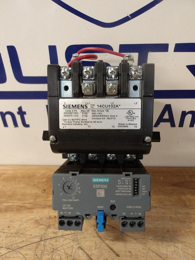 Used SIEMENS SIZE 0 STARTER 14CUC32AH, #721213G USED