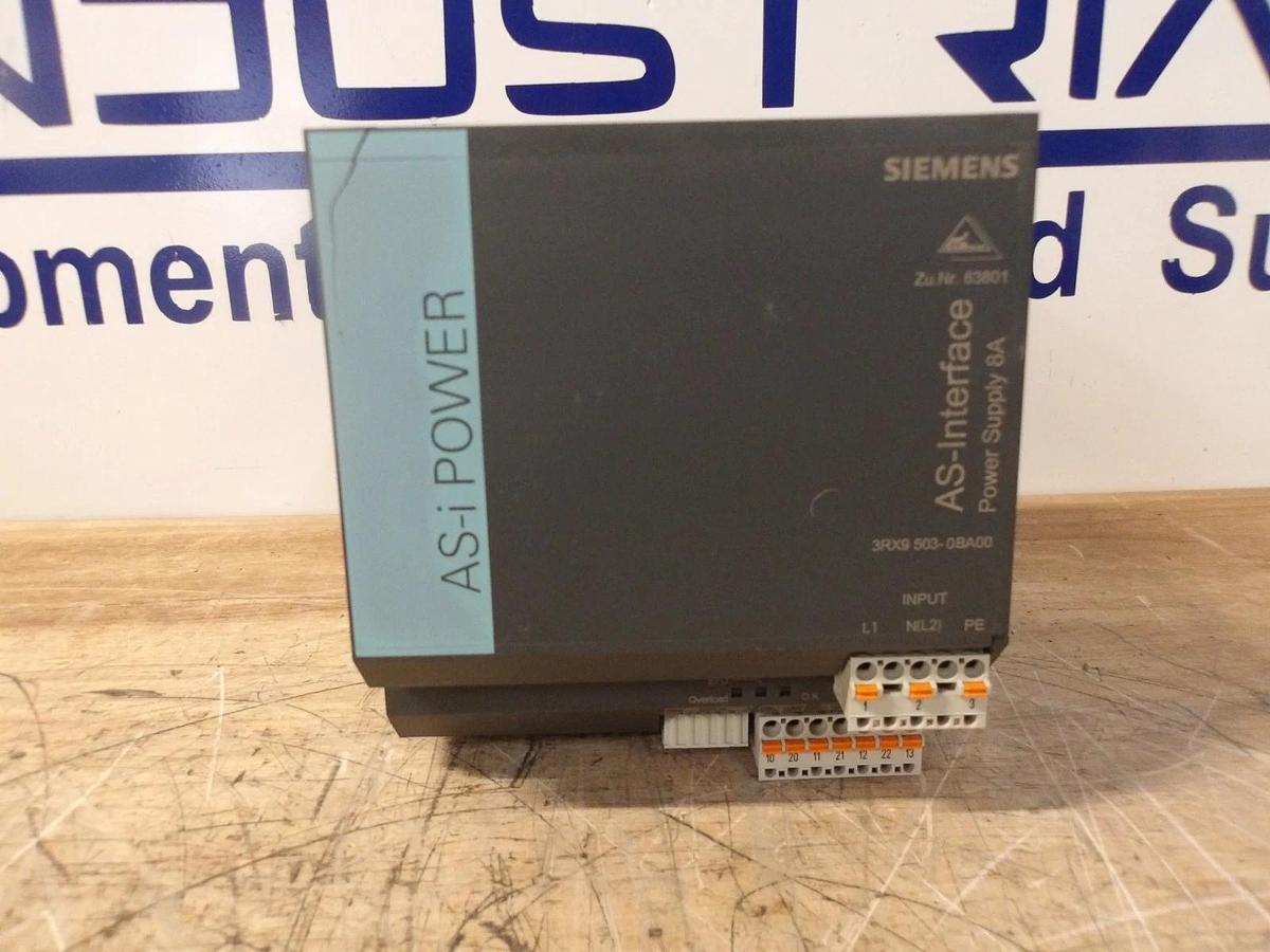 Used SIEMENS 3RX9503-0BA00 AS-INTERFACE POWER SUPPLY, #716249G PARTS ONLY