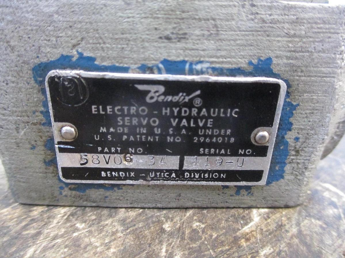 Used BENDIX 58V06-3A ELECTRO-HYDRAULIC SERVO VALVE, #8281016J USED