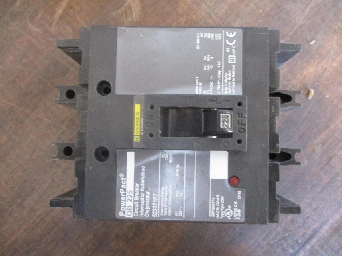 SQUARE D 225 AMP POWERPACT CIRCUIT BREAKER QB225, #114117J NIB