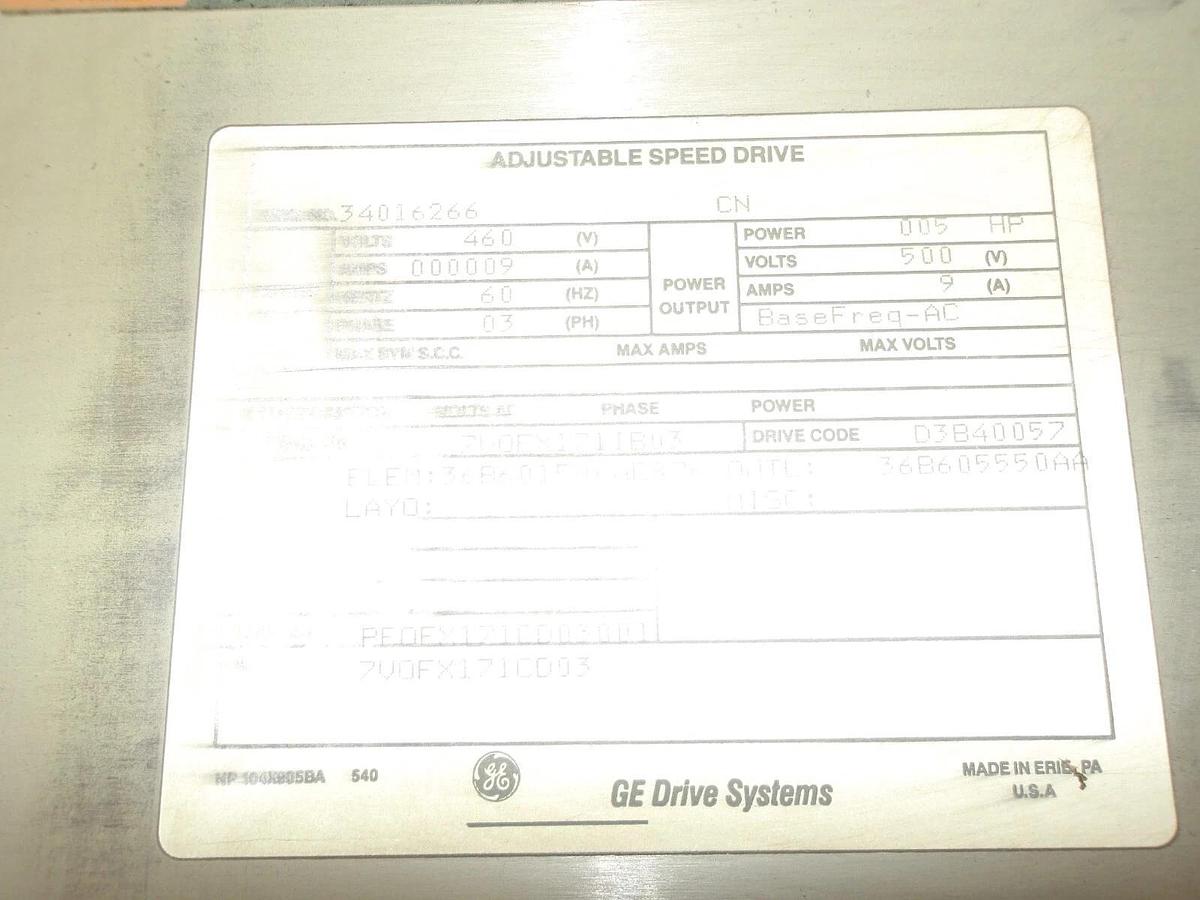 Used GE 7VD ADJUSTABLE SPEED DRIVE, #619115G REMANUFACTURED