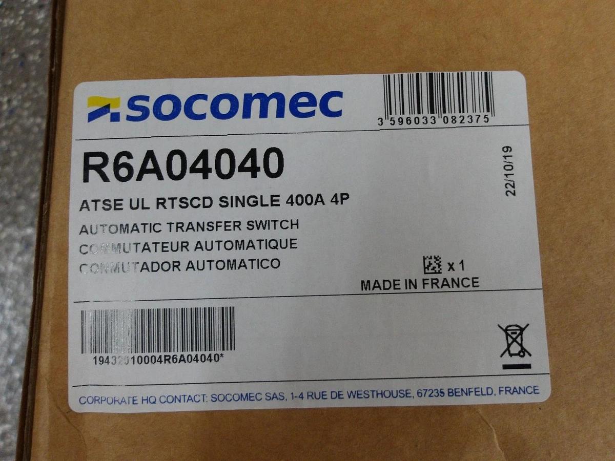 RUSSELECTRIC RTSCD TRANSFER SWITC R6A04040, 400 AMP, #1221015G NIB
