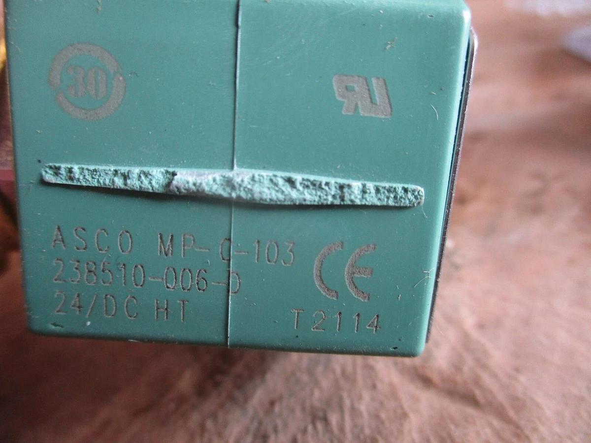 ASCO RED-HAT II 1/4" BRASS SOLENOID VALVE 8262H022, #49327J NIB
