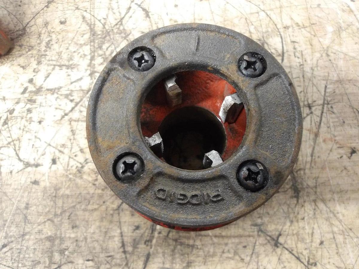 Used RIDGID PIPE DIES 1/2", 1", 1-1/4" (ASSORTED LOT OF 3) #3111225G USED