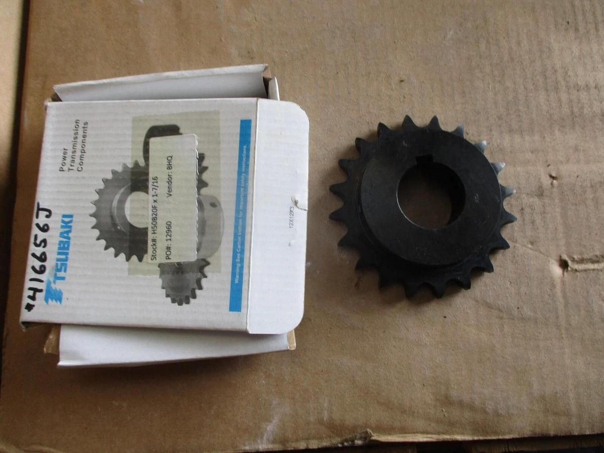 TSUBAKI H50B20F-1-7/16 ROLLER CHAIN SPROCKET, #416656J NIB