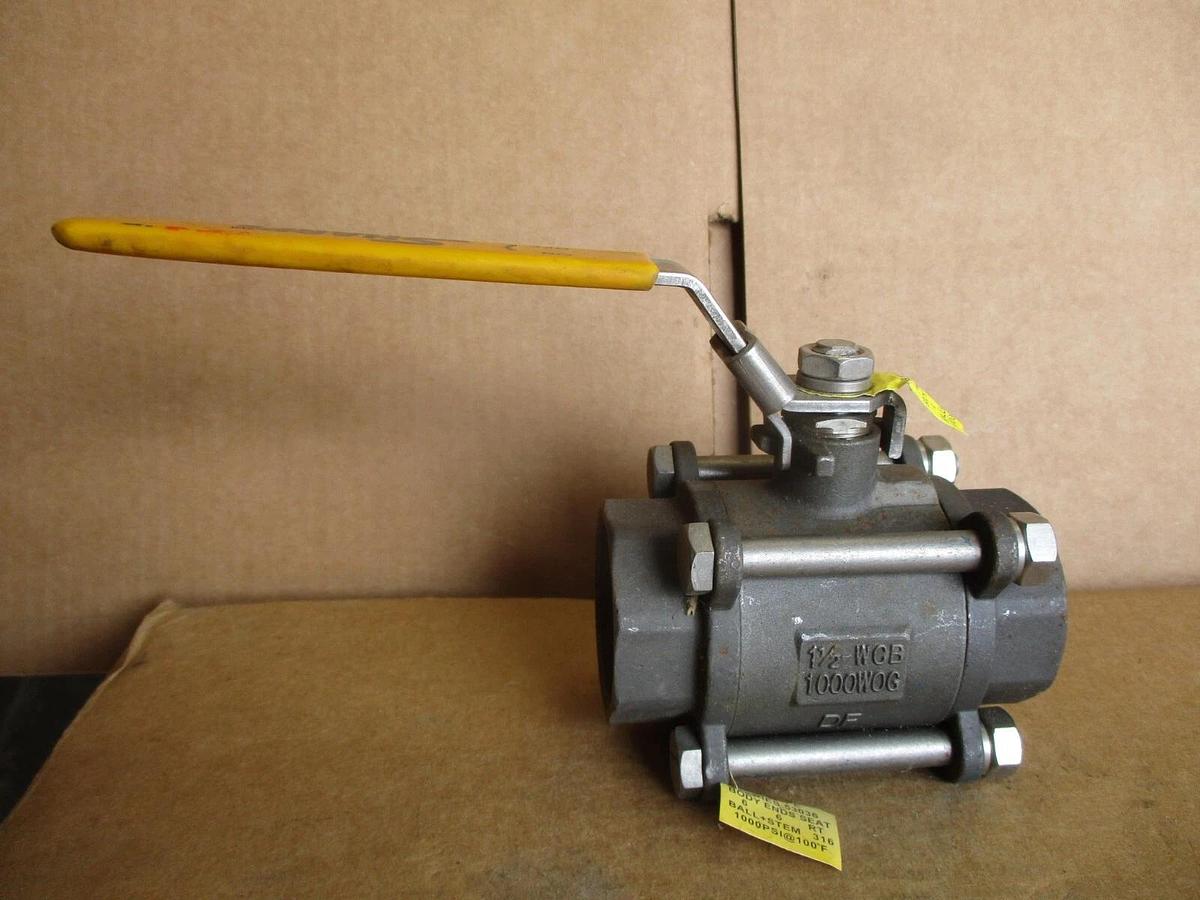 Used SHARPE 1-1/2" STEEL BALL VALVE(SOCKET WELD), #4161236J NEW