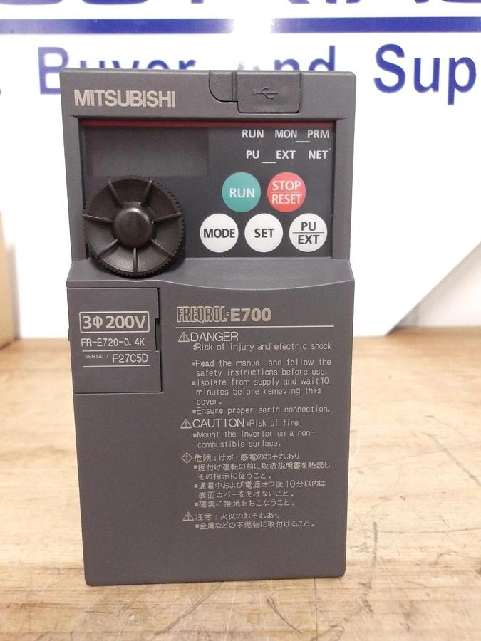 MITSUBISHI FREQROL E700 COMPACT SIZE INVERTER FR-E720-0.4K, #430322G NIB