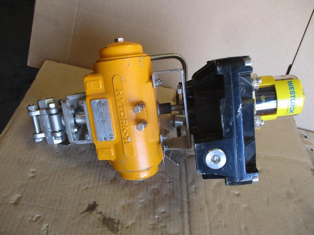 Used FLOW-TEK STAINLESS 1/2" CONTROL VALVE W/ ACTUATOR, #671056J NEW
