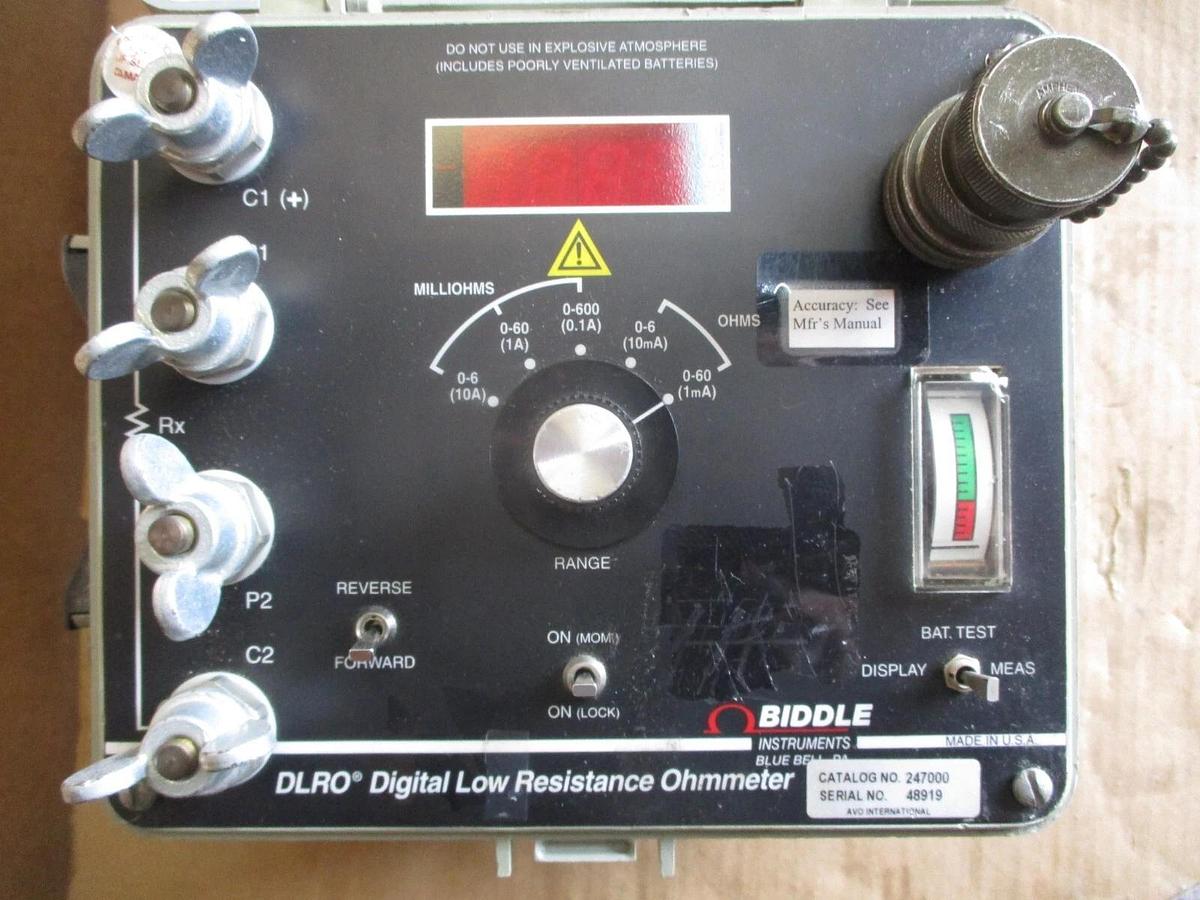 Used BIDDLE DLRO DIGITAL LOW RESISTANCE OHMMETER 247000, #79144J USED