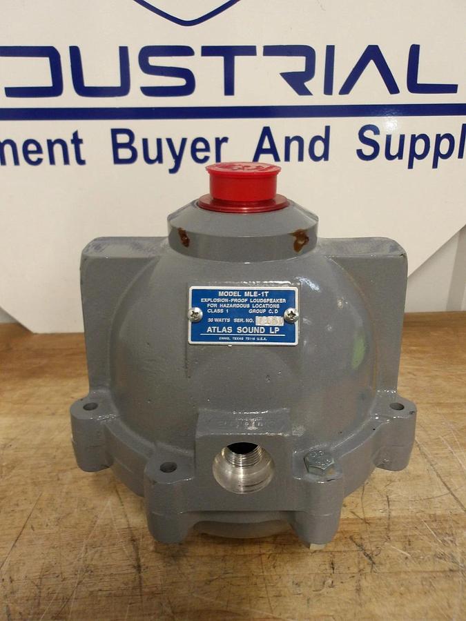 Used ATLAS SOUND MLE-1T EXPLOSION PROOF LOUDSPEAKER, 30 W, #661150G NEW