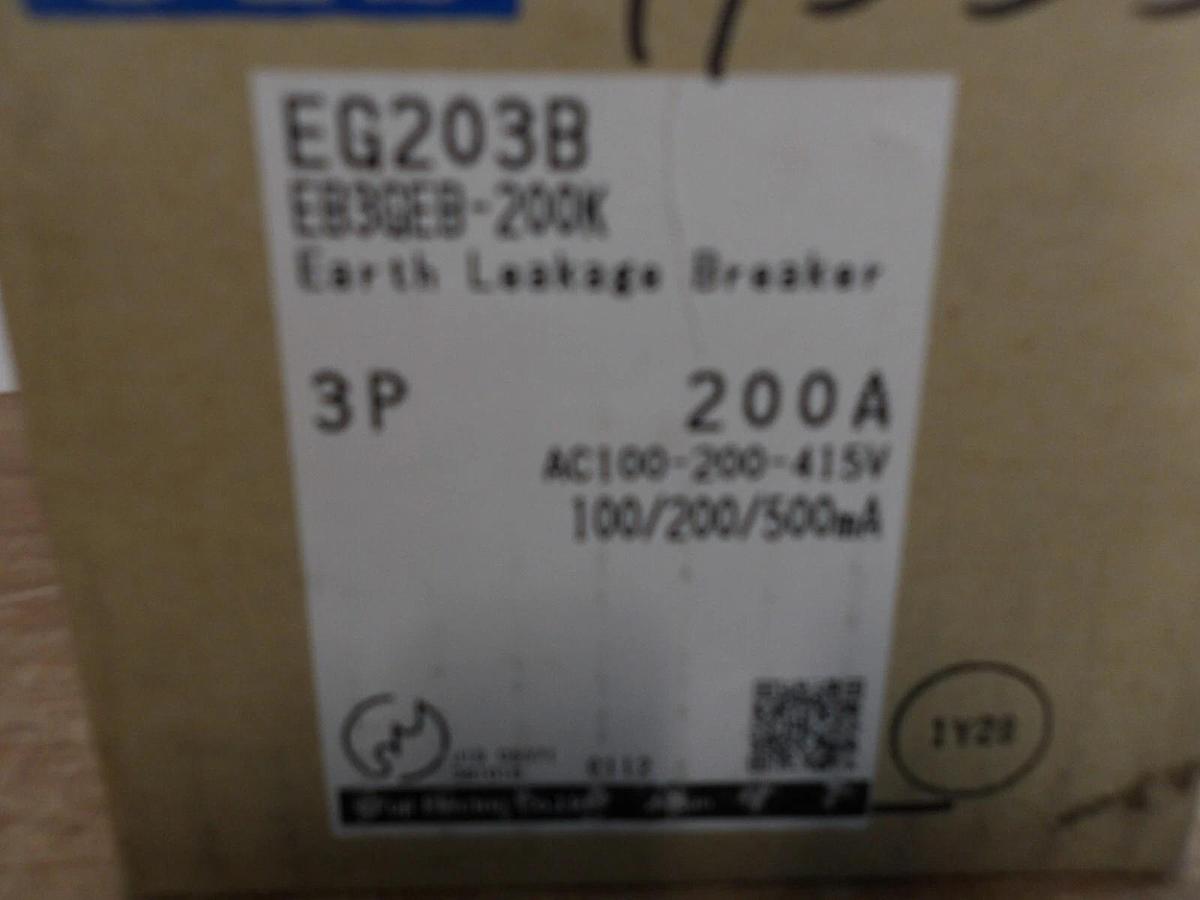 FUJI EARTH LEAKAGE 200 AMP BREAKER EG203B, #221315G NIB