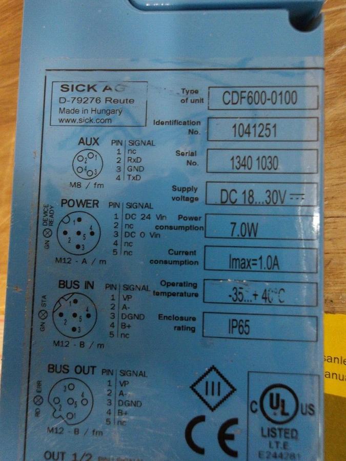 Used SICK CDF600-0100/1041251 MODULAR CONNECTION MODULE, #319750G NEW