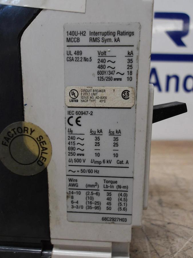 Used ALLEN BRADLEY 45 AMP CIRCUIT BREAKER, 240-480-600 V, #512141G USED