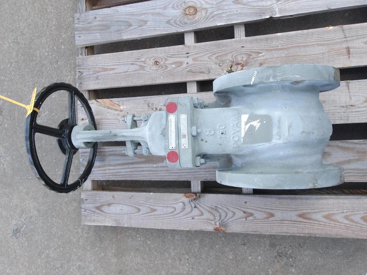 Used POYAM 8" STEEL GATE VALVE, #813830G NEW
