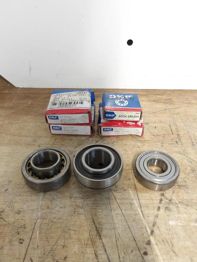 Used SKF BEARINGS (MISC. LOT OF 7) 6204-2ZJEM, 6004-2RSJEM, #99815G NEW