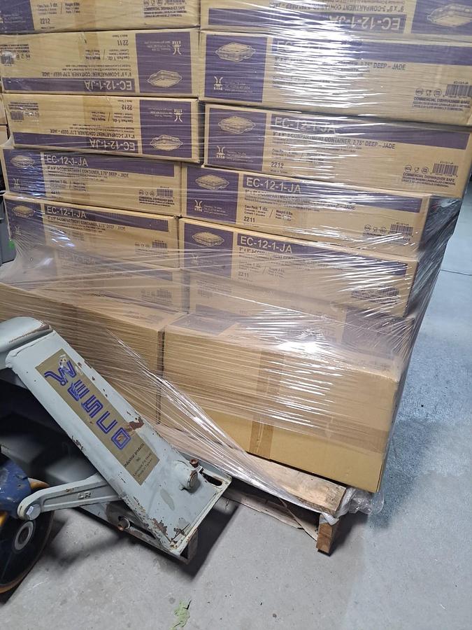 Lot of 50 Boxes GET EC-12-1-JA Eco-Takeout 3-Comp Container Jade 600ct New