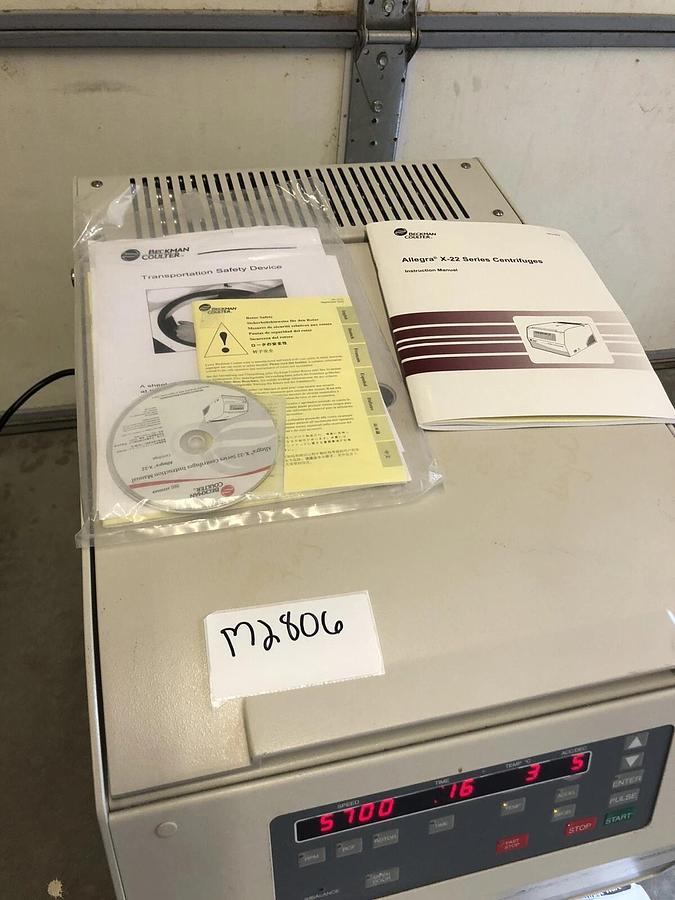 Used Beckman Coulter Allegra X-22R Refrigerated centrifuge W/F0630 Rotor-Basic Test*