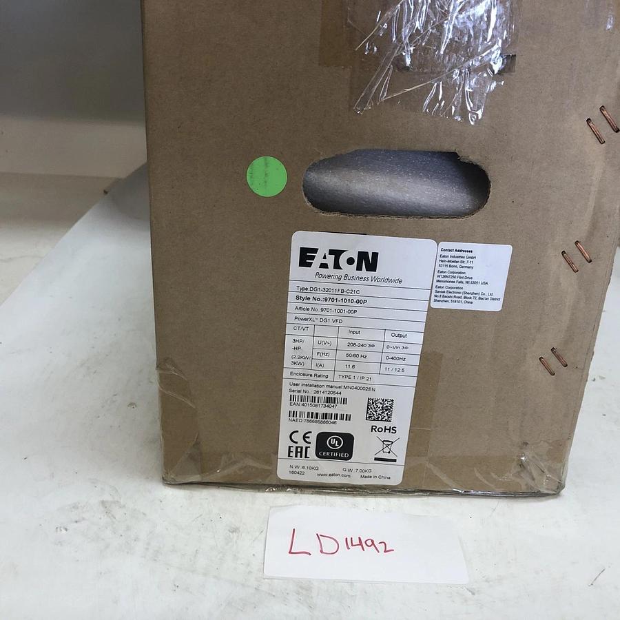 1 NEW EATON CORPORATION DG1-32011FB-C21C, Input 208-240V, Output 0~Vin, 50-60Hz