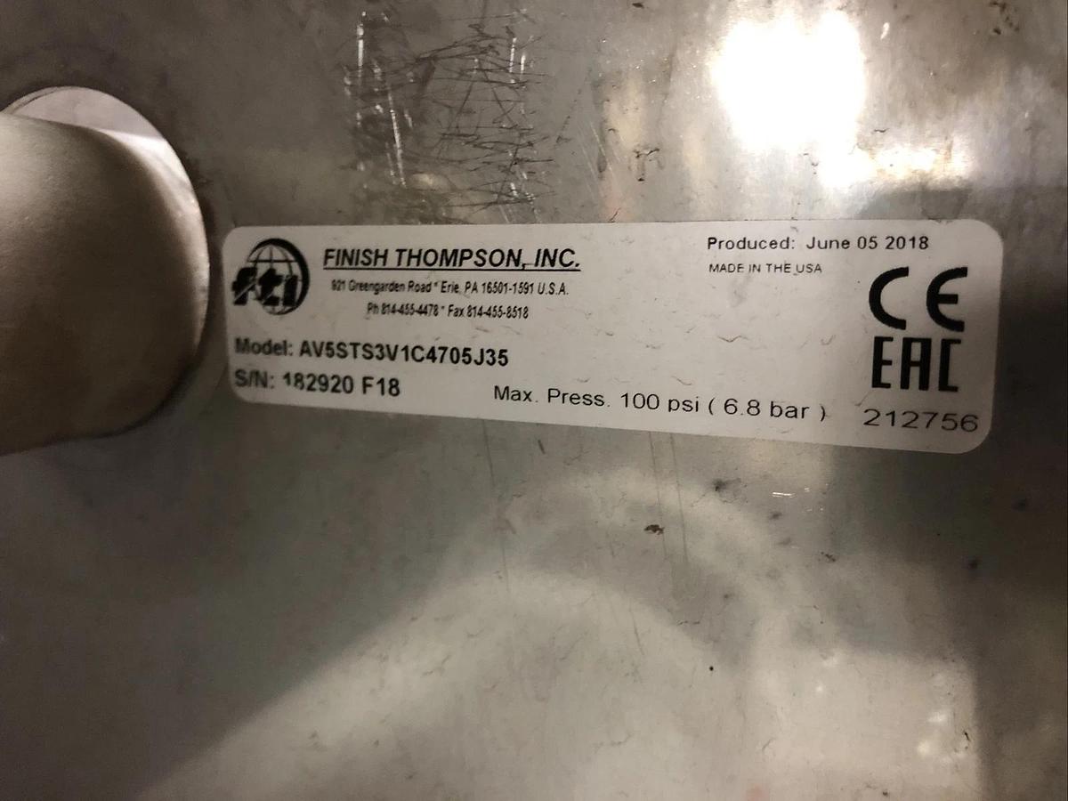 Finish Thompson av5sts3v1c4705J35 Centrifugal 3’ Sump Pump Stainless 3HP 208/460