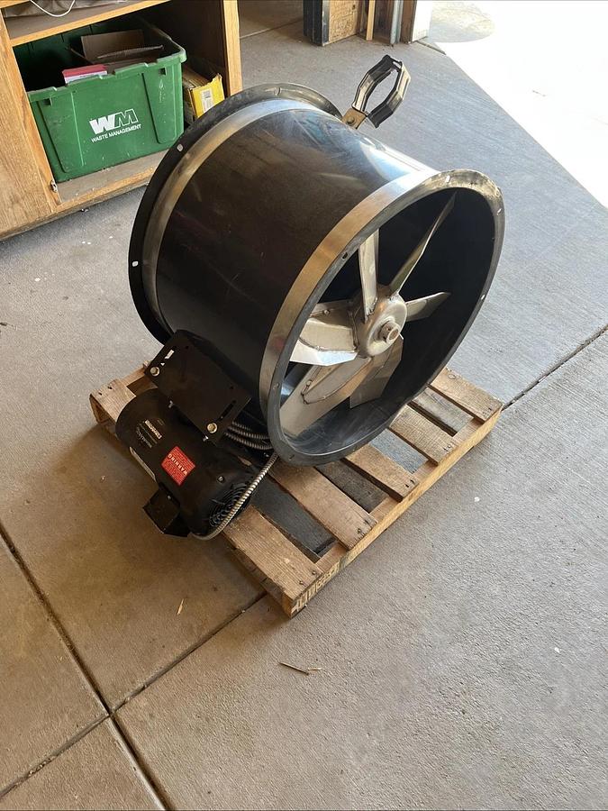 Installed, New? DAYTON 3C411 Tubeaxial Fan Clean Air 24" Blade Steel 3530 RPM