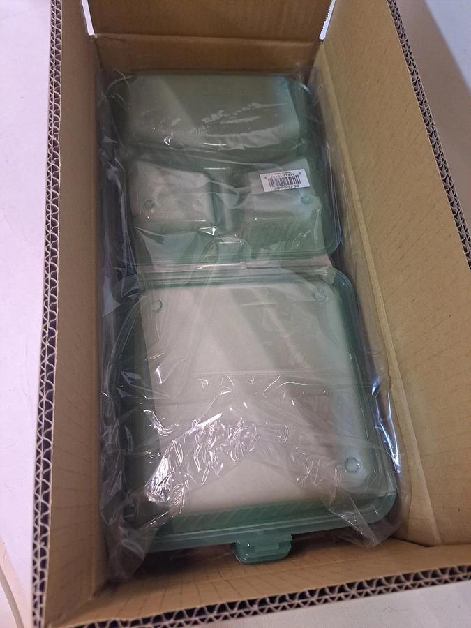 Lot of 50 Boxes GET EC-12-1-JA Eco-Takeout 3-Comp Container Jade 600ct New