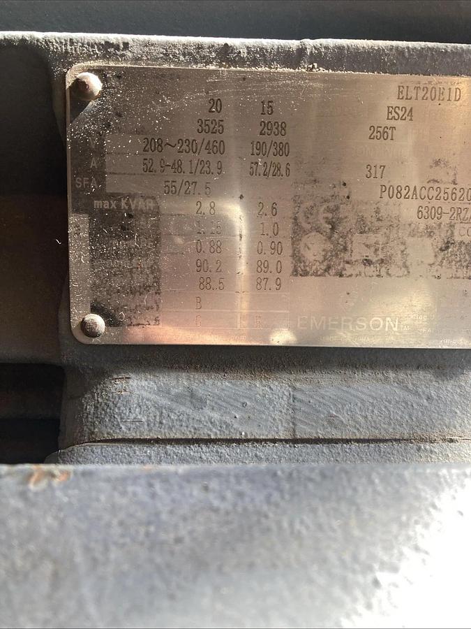 Used Used EMERSON Motor ELT20E1D, Dusty | U.S.A. SELLER