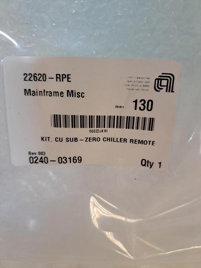 Used Applied Materials AMAT 0240-03169 KIT. CU SUB-ZERO CHILLER REMOTE New