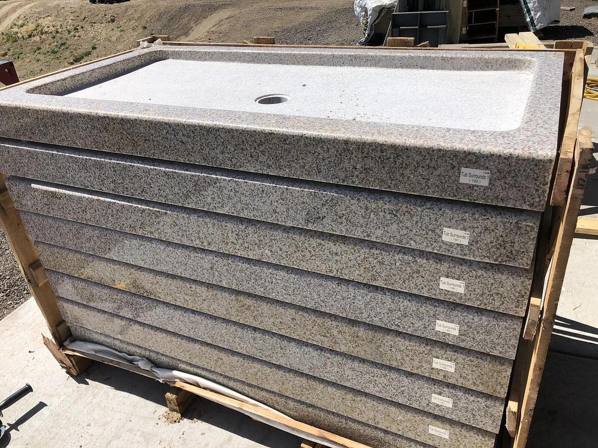 8 NEW Granite shower pan Beautiful Shangdong Rust 60”x32”x4.5” Single Threshold*