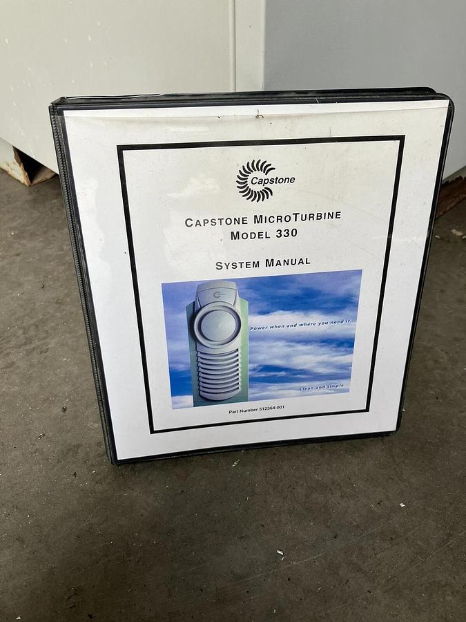 Used Capstone Microturbine 330 Turbine NatGas 3PH 480V 28kW NEW BATTERY PACK 2500hrs