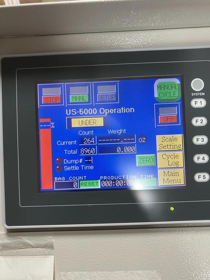 Used Advanced Poly-Packaging US-5000 Counting Scale, With Auto Tipper See Description