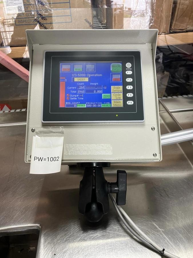 Used Advanced Poly-Packaging US-5000 Counting Scale, With Auto Tipper See Description
