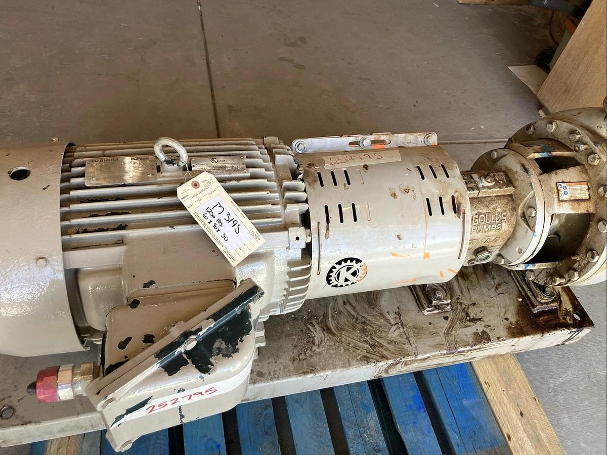 Used DIRTY GOULDS 2x3-13 CENTRIFUGAL PUMP I-FRAME MDL 3196 W/ Toshiba 0254XPEA41A-P