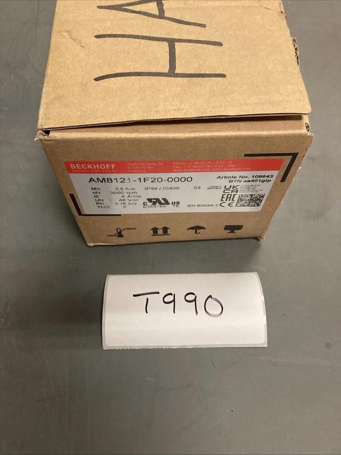 NEW In Box BECKHOFF AM8121-1F20-0000 Compact Low-Voltage Brushless Servo Motor