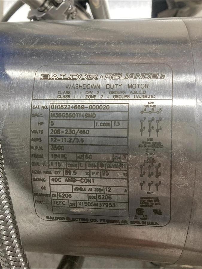 Used FULL SETUP Fristam Pump FPR742-150 and Controller with Stainless Table | U.S.A.
