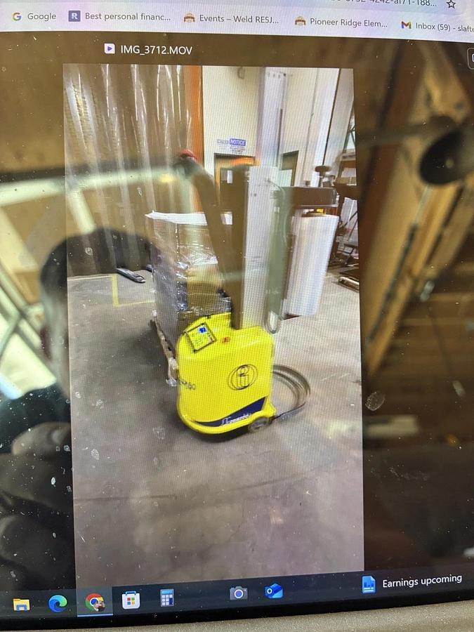 Used LEONARDO ROBOSPIR Mobile Pallet Stretch Wrapper Telescopic Robot Pallet Wrapper