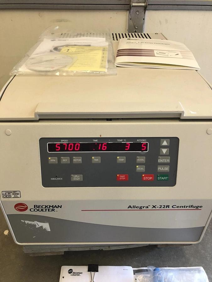 Used Beckman Coulter Allegra X-22R Refrigerated centrifuge W/F0630 Rotor-Basic Test*